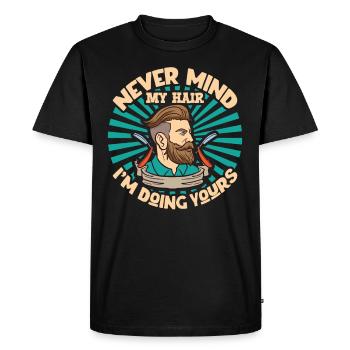 Beard Barber Hairdresser Hairstylist Hair Salon - Men's Premium Organic T-Shirt - black - Front - Nico (187cm)