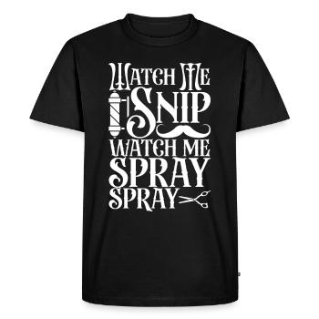 Beard Barber Hairdresser Hairstylist Hair Salon - Men's Premium Organic T-Shirt - black - Front - Nico (187cm)