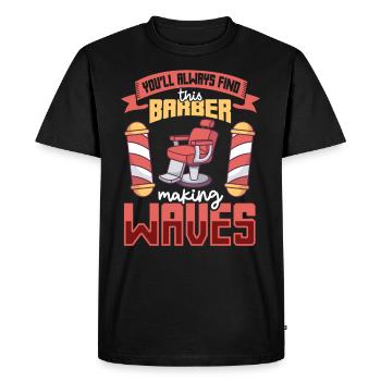 Beard Barber Hairdresser Hairstylist Hair Salon - Men's Premium Organic T-Shirt - black - Front - Nico (187cm)