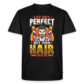 Beard Barber Hairdresser Hairstylist Hair Salon - Men's Premium Organic T-Shirt - black - Front - Nico (187cm)