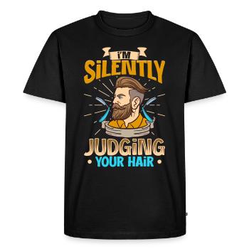 Beard Barber Hairdresser Hairstylist Hair Salon - Men's Premium Organic T-Shirt - black - Front - Nico (187cm)