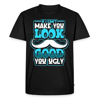 Beard Barber Hairdresser Hairstylist Hair Salon - Men's Premium Organic T-Shirt - black - Front - Nico (187cm)