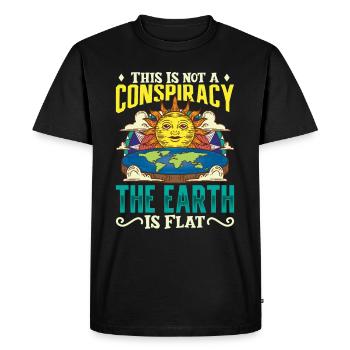 Théorie de la Terre plate Terre plate Armée de la Terre plate Terre - T-shirt Premium bio Homme - noir - Devant - Nico (187cm)