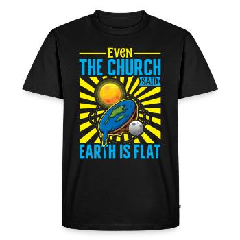 Flat Earth Theory Flat Earth Army Earth - Men's Premium Organic T-Shirt - black - Front - Nico (187cm)