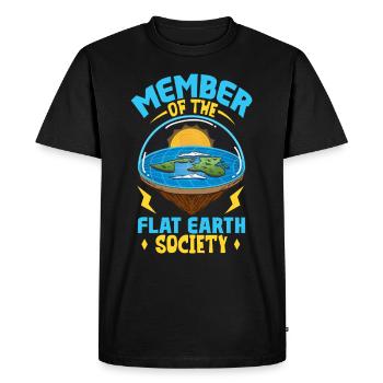 Théorie de la Terre plate Terre plate Armée de la Terre plate Terre - T-shirt Premium bio Homme - noir - Devant - Nico (187cm)