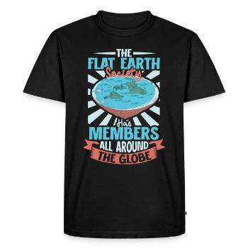 Théorie de la Terre plate Terre plate Armée de la Terre plate Terre - T-shirt Premium bio Homme - noir - Devant - Nico (187cm)