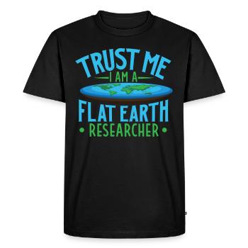 Théorie de la Terre plate Terre plate Armée de la Terre plate Terre - T-shirt Premium bio Homme - noir - Devant - Nico (187cm)