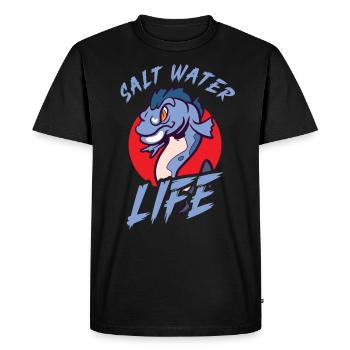Pêche en eau salée Pêcheur Perche Canne à pêche Bobbe - T-shirt Premium bio Homme - noir - Devant - Nico (187cm)