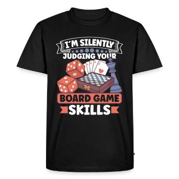 Vin Jeux de société Jeu d’échecs Joueur de plateau Jeux d’argent - T-shirt Premium bio Homme - noir - Devant - Nico (187cm)