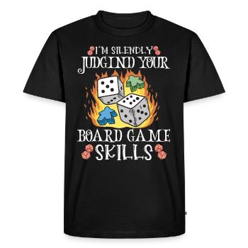 Vin Jeux de société Jeu d’échecs Joueur de plateau Jeux d’argent - T-shirt Premium bio Homme - noir - Devant - Nico (187cm)