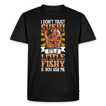 Fan de sushis Cuisine japonaise Cuisine gastronomique Japon - T-shirt Premium bio Homme - noir - Devant - Nico (187cm)