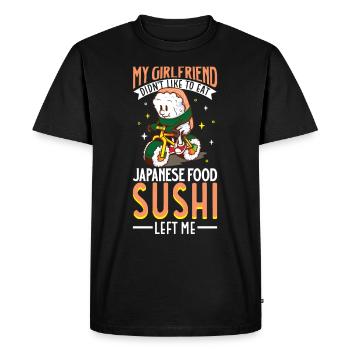 Fan de sushis Cuisine japonaise Cuisine gastronomique Japon - T-shirt Premium bio Homme - noir - Devant - Nico (187cm)
