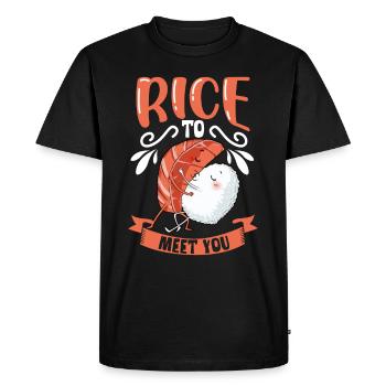Fan de sushis Cuisine japonaise Cuisine gastronomique Japon - T-shirt Premium bio Homme - noir - Devant - Nico (187cm)