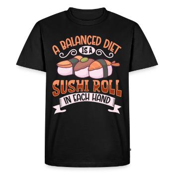 Fan de sushis Cuisine japonaise Cuisine gastronomique Japon - T-shirt Premium bio Homme - noir - Devant - Nico (187cm)