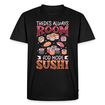 Fan de sushis Cuisine japonaise Cuisine gastronomique Japon - T-shirt Premium bio Homme - noir - Devant - Nico (187cm)