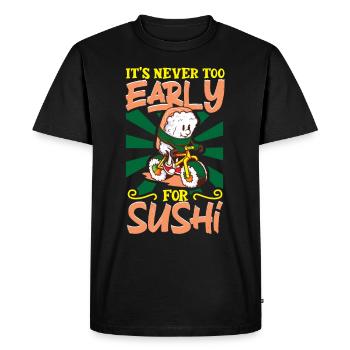 Fan de sushis Cuisine japonaise Cuisine gastronomique Japon - T-shirt Premium bio Homme - noir - Devant - Nico (187cm)