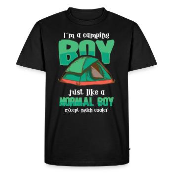 Scout Camping Outdoor Campfire Hiking Backpacking - Men's Premium Organic T-Shirt - black - Front - Nico (187cm)