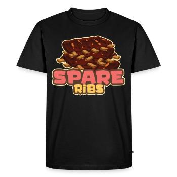 BBQ Spare Ribs Grill Smoker Meat Pork Rib - T-shirt Premium bio Homme - noir - Devant - Nico (187cm)