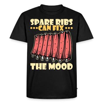 BBQ Spare Ribs Grill Smoker Meat Pork Rib - Men's Premium Organic T-Shirt - black - Front - Nico (187cm)