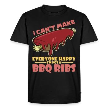 BBQ Spare Ribs Grill Smoker Meat Pork Rib - Men's Premium Organic T-Shirt - black - Front - Nico (187cm)