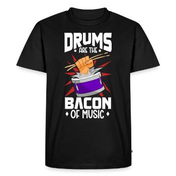Drummer Drums Music Drum Set Drumming - Men's Premium Organic T-Shirt - black - Front - Nico (187cm)