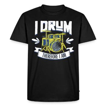 Drummer Drums Music Drum Set Drumming - Men's Premium Organic T-Shirt - black - Front - Nico (187cm)