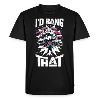 Drummer Drums Music Drum Set Drumming - Men's Premium Organic T-Shirt - black - Front - Nico (187cm)