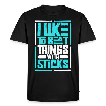 Drummer Drums Music Drum Set Drumming - Men's Premium Organic T-Shirt - black - Front - Nico (187cm)