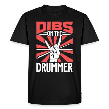 Drummer Drums Music Drum Set Drumming - Men's Premium Organic T-Shirt - black - Front - Nico (187cm)