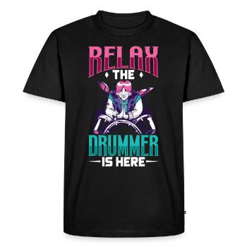 Batteur Batterie Musique Batterie Batterie - T-shirt Premium bio Homme - noir - Devant - Nico (187cm)