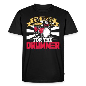 Drummer Drums Music Drum Set Drumming - Men's Premium Organic T-Shirt - black - Front - Nico (187cm)