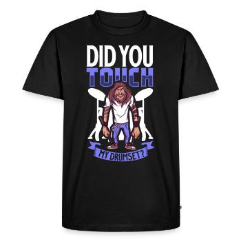 Drummer Drums Music Drum Set Drumming - Men's Premium Organic T-Shirt - black - Front - Nico (187cm)