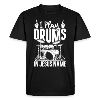 Drum Player Jesus Drum set Pick Jesus Drums Player - Men's Premium Organic T-Shirt - black - Front - Nico (187cm)