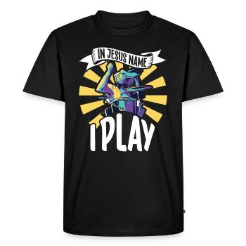 Drum Player Jesus Drum set Pick Jesus Drums Player - Men's Premium Organic T-Shirt - black - Front - Nico (187cm)