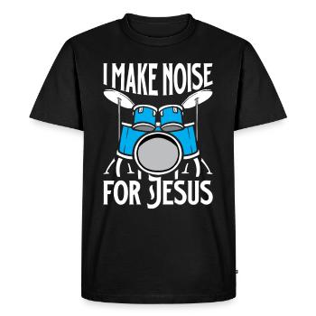 Drum Player Jesus Drum set Pick Jesus Drums Player - Men's Premium Organic T-Shirt - black - Front - Nico (187cm)