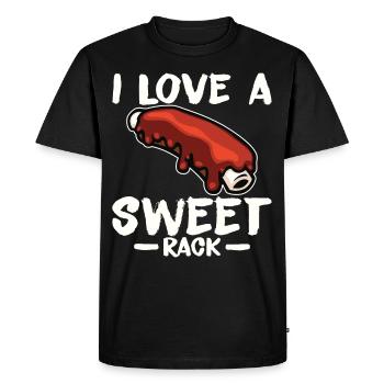 BBQ Spare Ribs Grill Smoker Meat Pork Rib - Men's Premium Organic T-Shirt - black - Front - Nico (187cm)