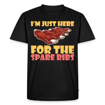 BBQ Spare Ribs Grill Smoker Meat Pork Rib - T-shirt Premium bio Homme - noir - Devant - Nico (187cm)