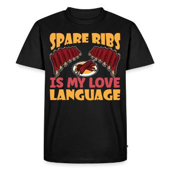 Bbq Spare Ribs Grill Fumoir Viande Porc Rib - T-shirt Premium bio Homme - noir - Devant - Nico (187cm)