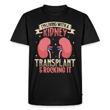 Transplantation rénale Maladie rénale du donneur - T-shirt Premium bio Homme - noir - Devant - Nico (187cm)