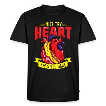 Heart Attack Open Heart Surgery Heart Surgery Gift - Men's Premium Organic T-Shirt - black - Front - Nico (187cm)