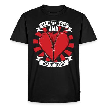 Heart Attack Open Heart Surgery Heart Surgery Gift - Men's Premium Organic T-Shirt - black - Front - Nico (187cm)