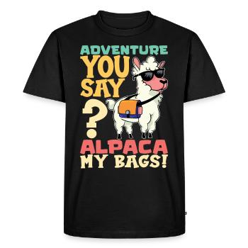 Alpacas Fluffy Lama animal - Alpaca whisperer - Men's Premium Organic T-Shirt - black - Front - Nico (187cm)