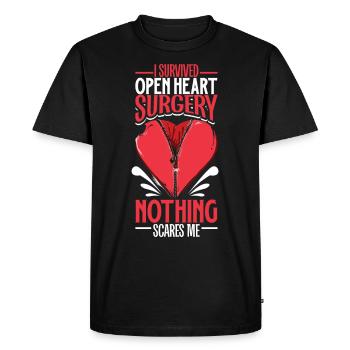 Crise cardiaque Chirurgie à cœur ouvert Chirurgie cardiaque Cadeau - T-shirt Premium bio Homme - noir - Devant - Nico (187cm)