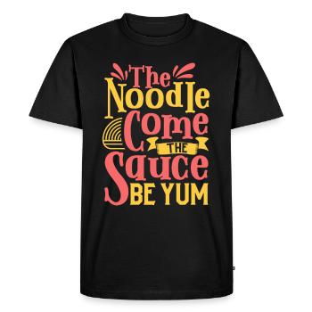 Athéisme athée Spaghetti volant - T-shirt Premium bio Homme - noir - Devant - Nico (187cm)