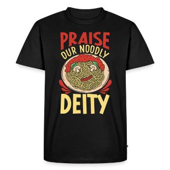 Athéisme athée Spaghetti volant - T-shirt Premium bio Homme - noir - Devant - Nico (187cm)