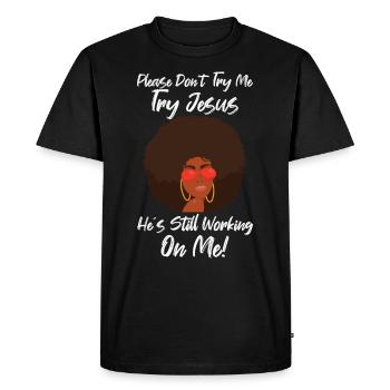 Afro Black Girl Pride Afro Girl Afrocentric - Men's Premium Organic T-Shirt - black - Front - Nico (187cm)