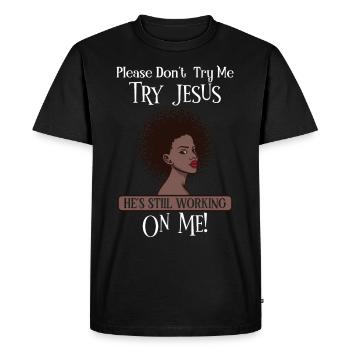 Afro Black Girl Pride Afro Girl Afrocentric - Men's Premium Organic T-Shirt - black - Front - Nico (187cm)