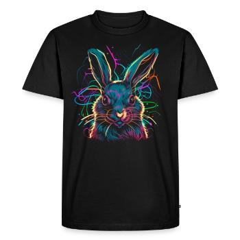 Aquarelle de lapin de Pâques mignonne - T-shirt Premium bio Homme - noir - Devant - Nico (187cm)