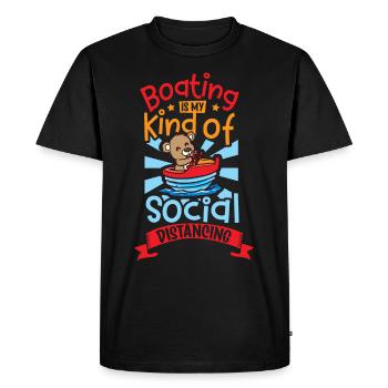 Bateau papa Capitaine Pontoon Sailor Croisière - T-shirt Premium bio Homme - noir - Devant - Nico (187cm)
