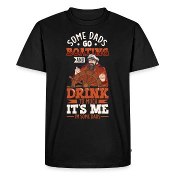 Bateau papa Capitaine Pontoon Sailor Croisière - T-shirt Premium bio Homme - noir - Devant - Nico (187cm)